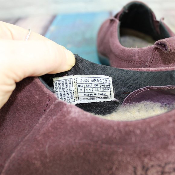 UGG Australia Brown Suede Fleece Lined Casual Slip On Loafers Shoes US 7 - Picture 7 of 9